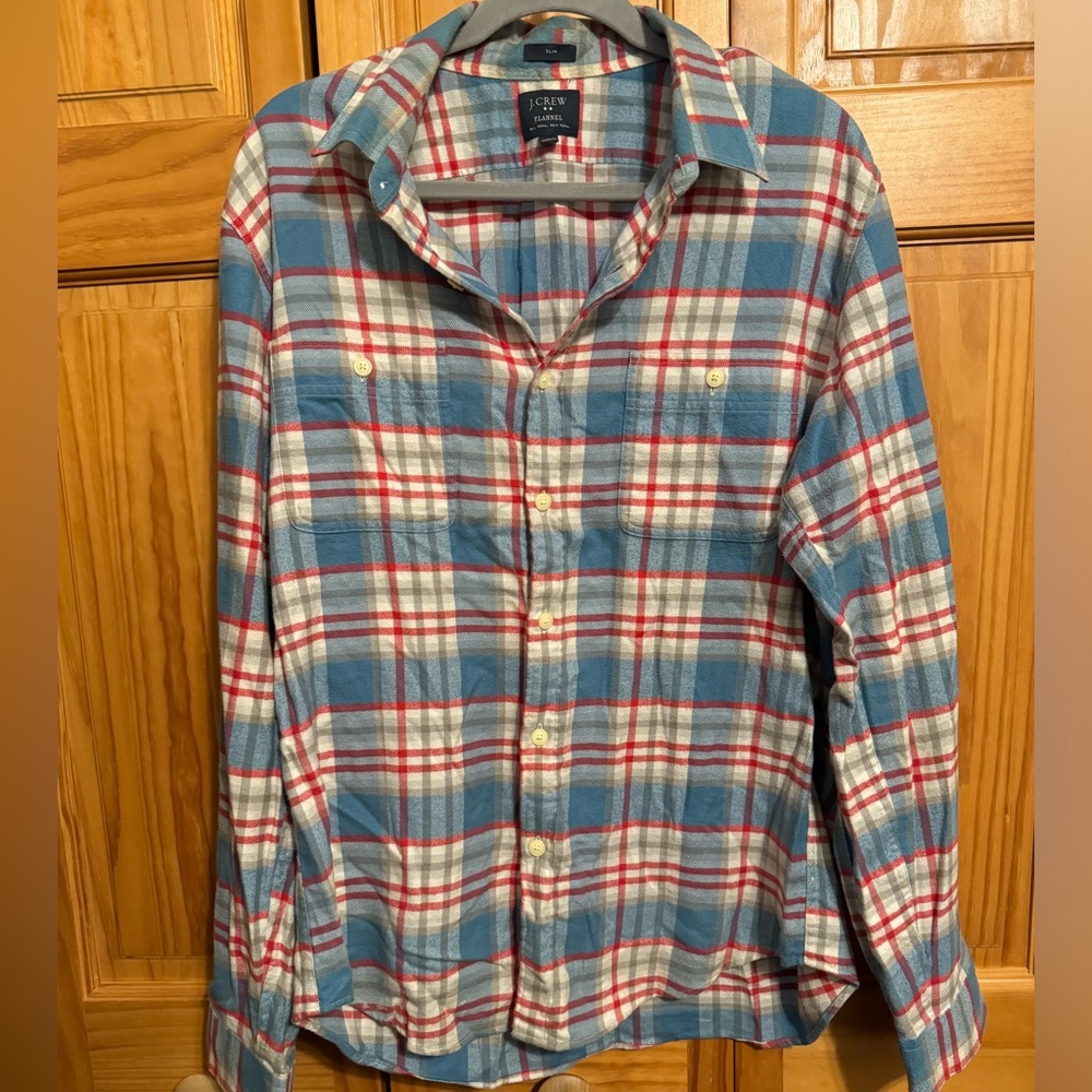 J. Crew Blue and Red Checkered Casual Shirt